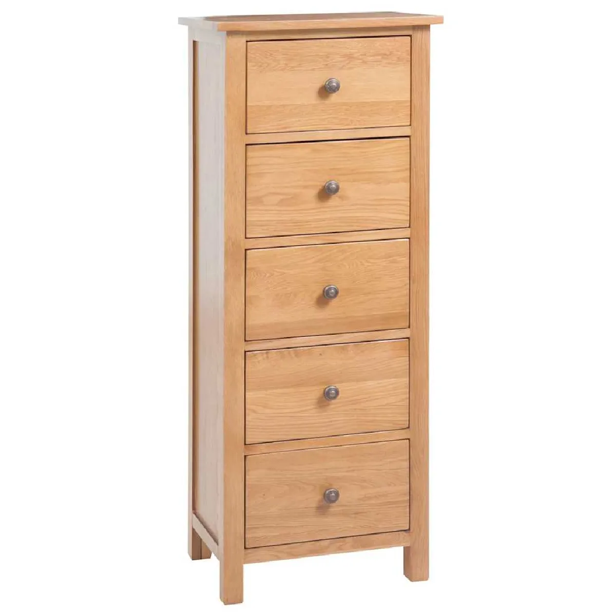 Vidaxl Commode Haute 45X32x110 Cm Bois De Chêne Massif - Image 3