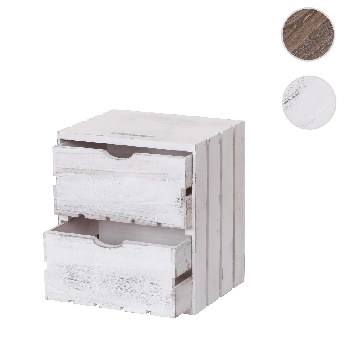 Mendler Commode 2 tiroirs - Blanc Mendler Commode 2 tiroirs - Blanc