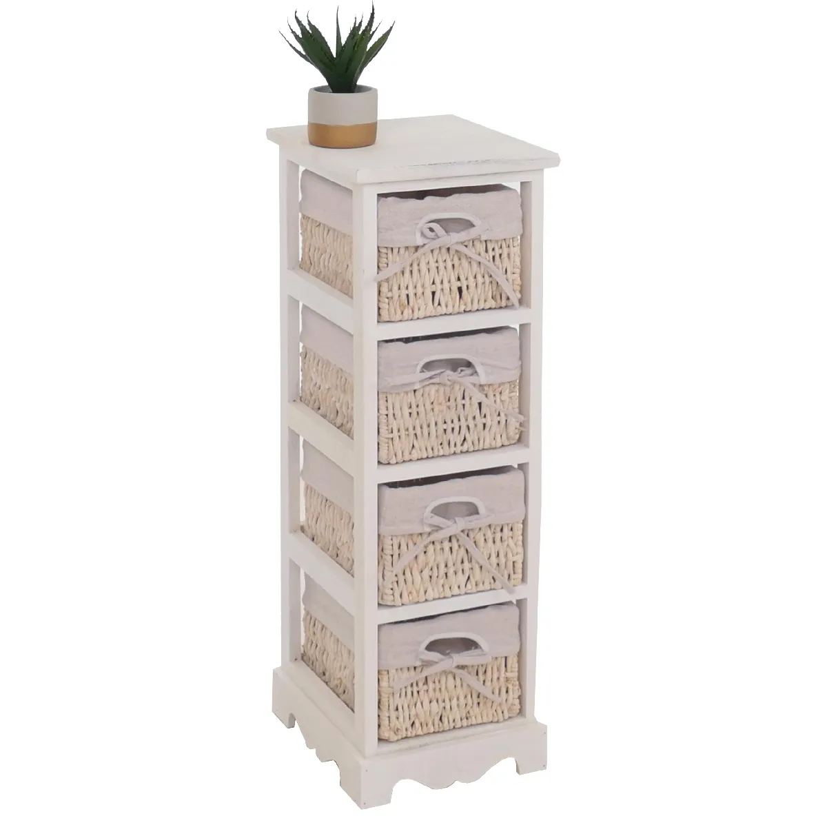 Mendler Commode 4 paniers - Blanc