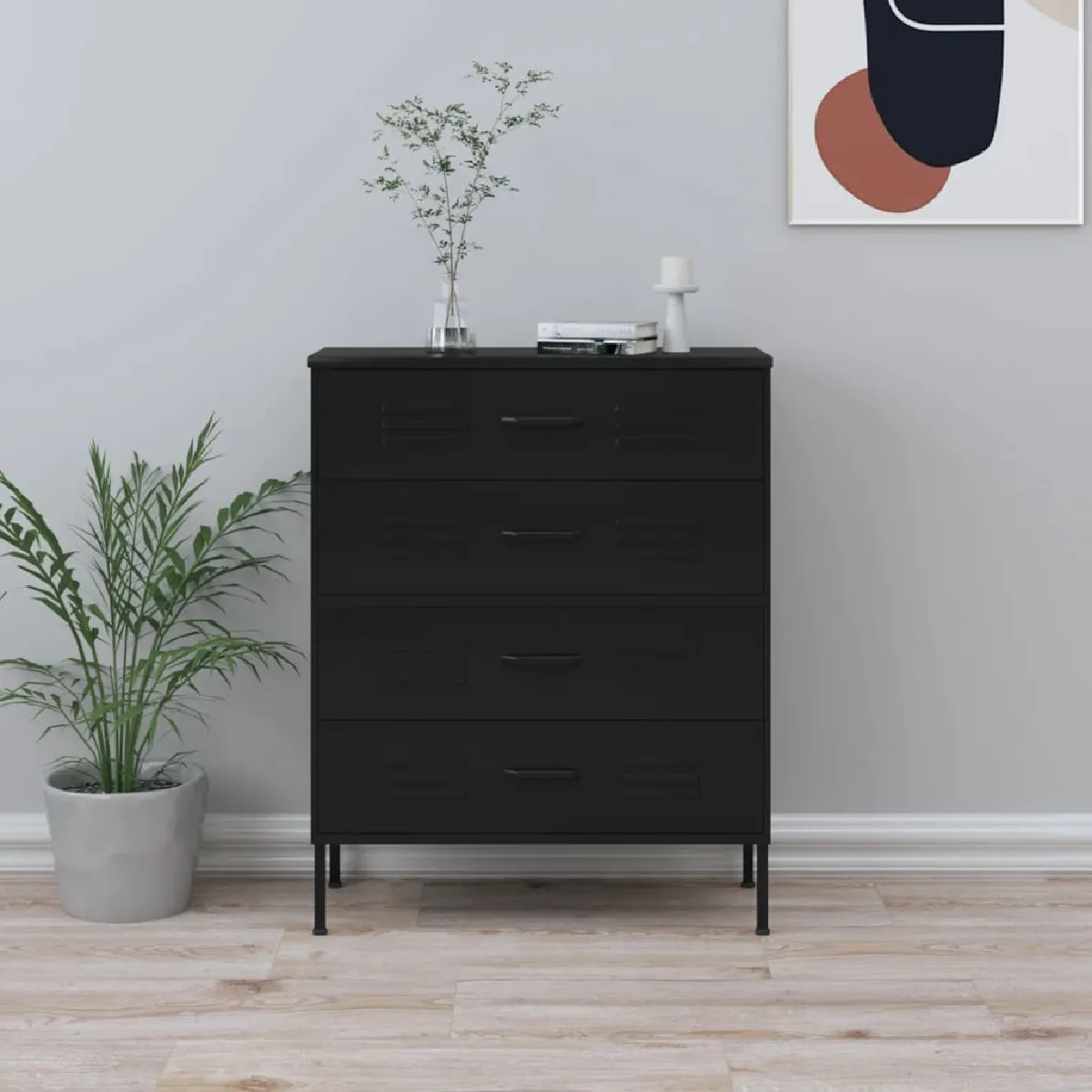 VIDAXL - Commode - Noir - 80x35x101,5 cm - Image 3