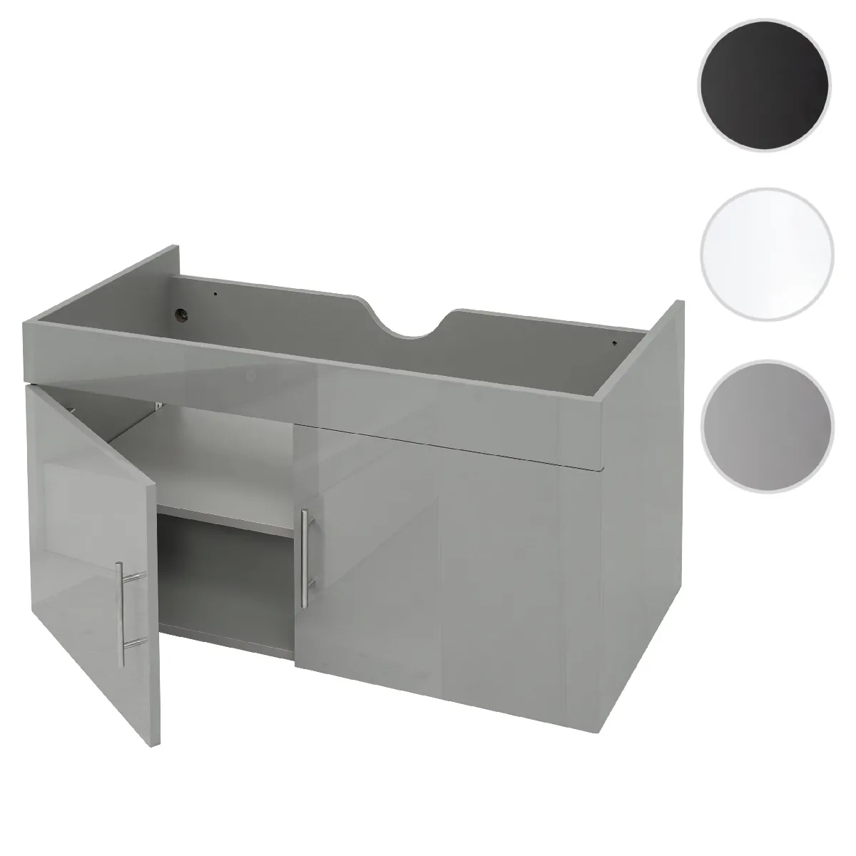 Mendler Meuble sous-lavabo salle de bain - Gris