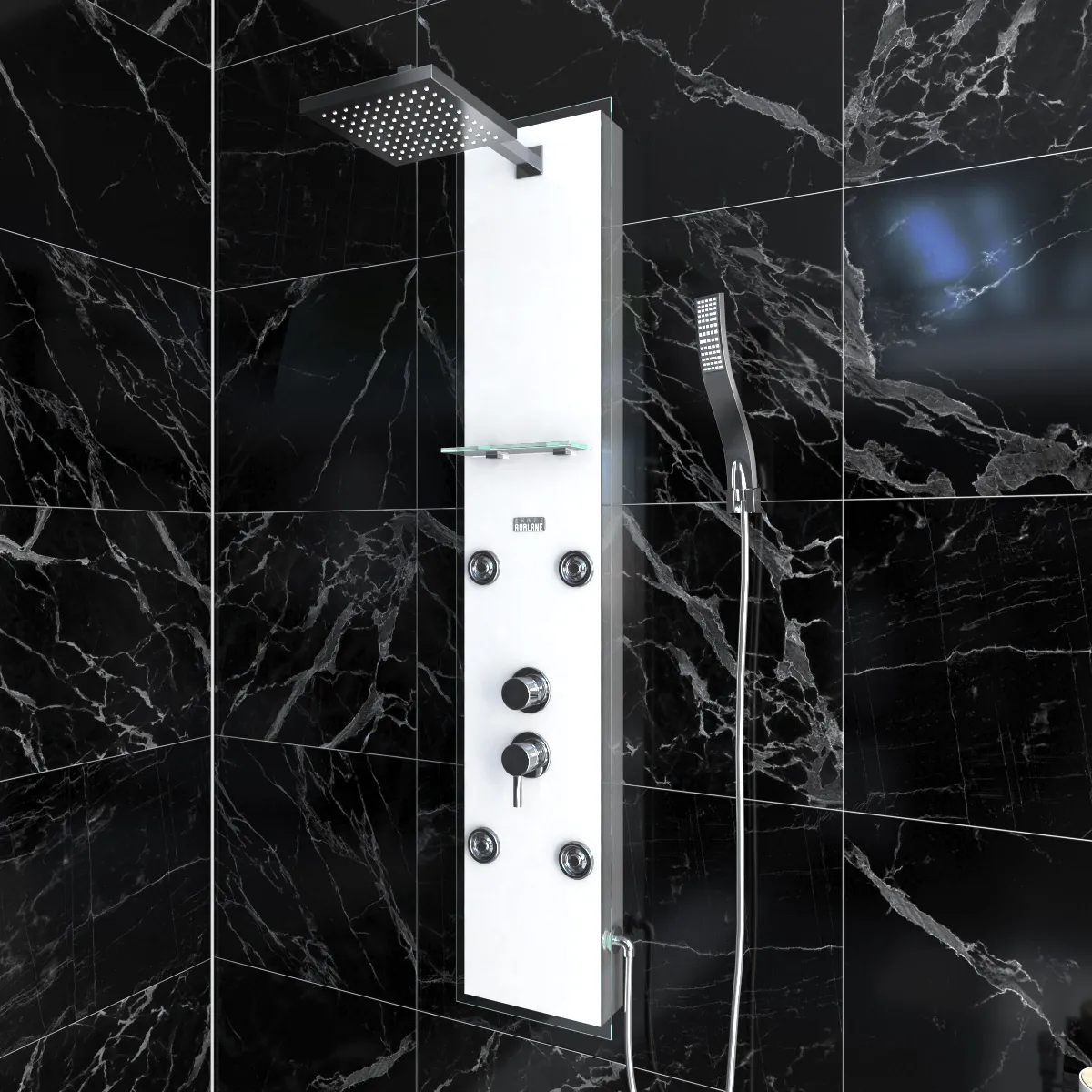 Aurlane Colonne de Douche Hydromassante Blanc