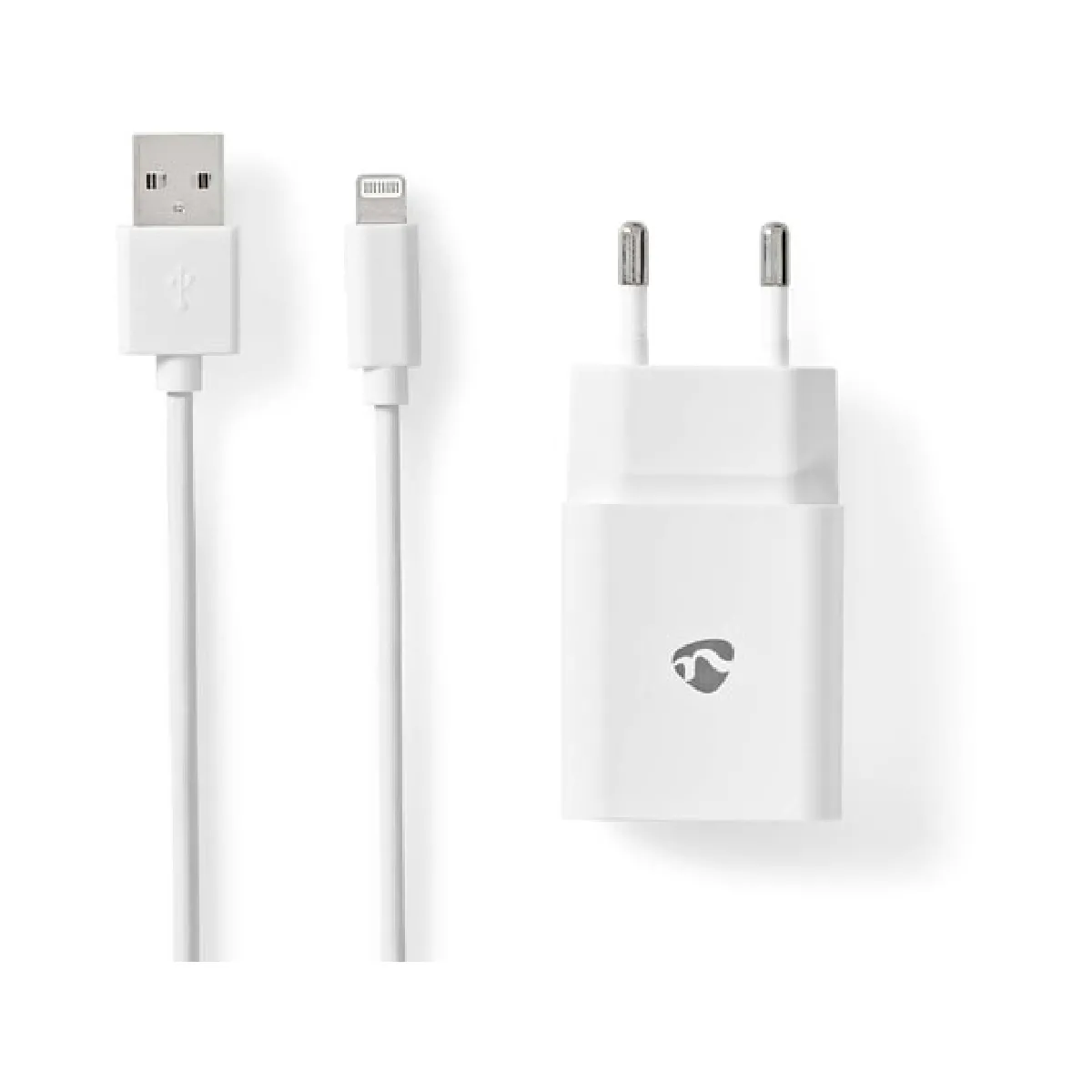 Chargeur mural 2,4 a c&acirc;ble l&acirc;che certifi&eacute; lightning mfi blanc