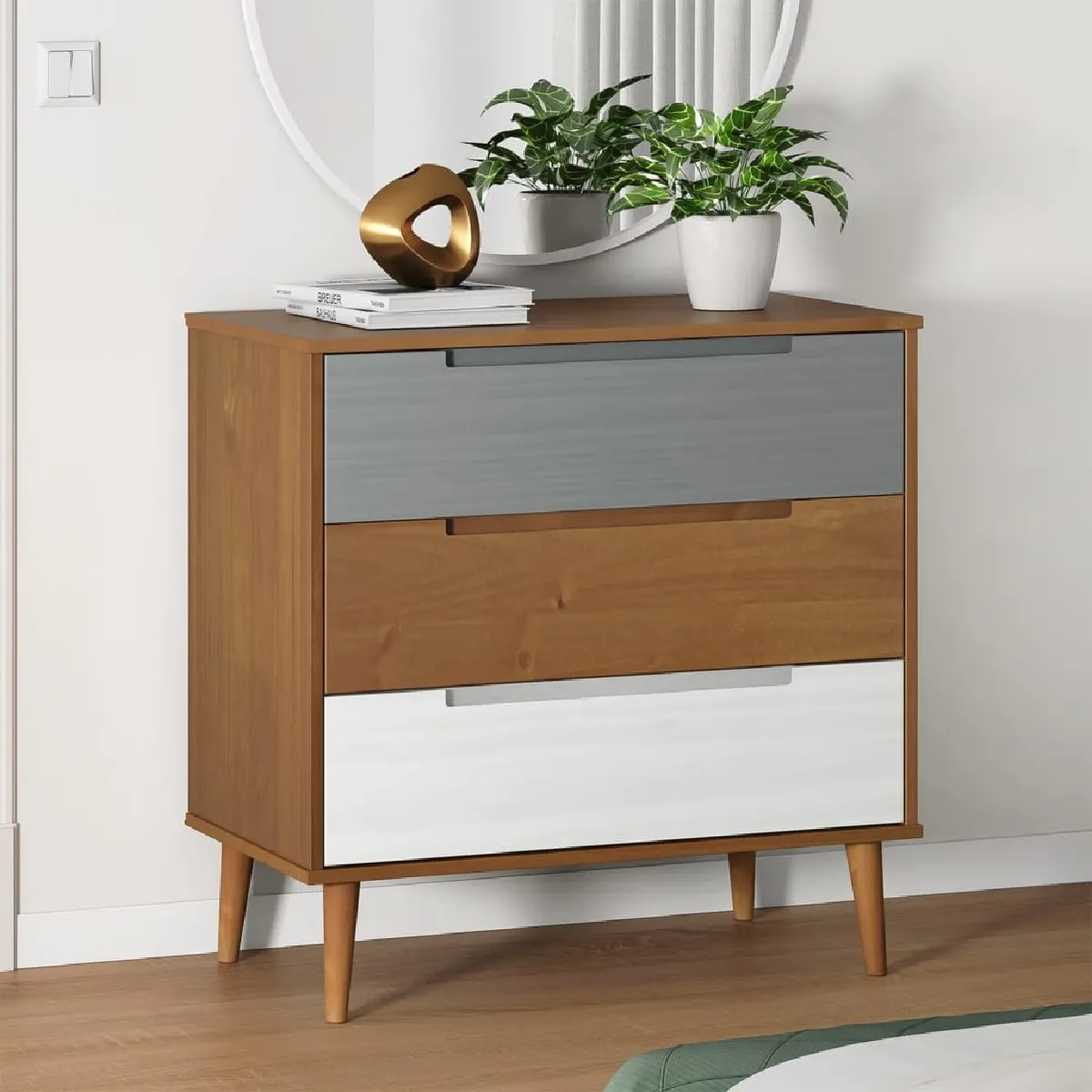 Vidaxl Commode Molde - Bois De Pin Solide