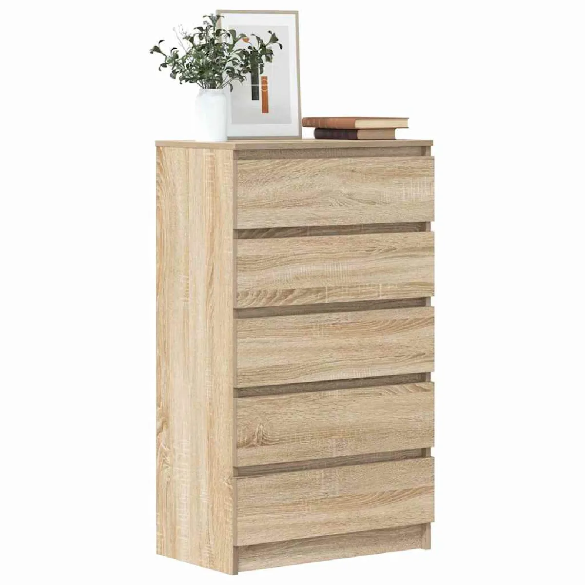 Non Communiqué Chêne Sonoma Commode 60X36x103 Cm Bois D Ingénierie - Image 3