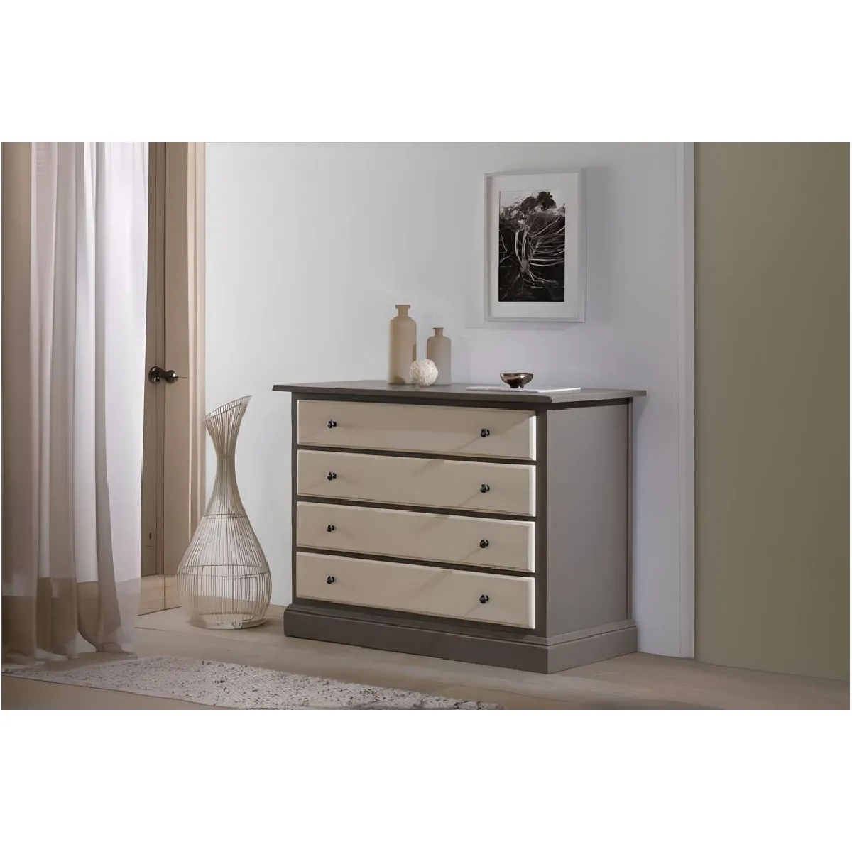Decopin Commode 4 tiroirs - Wengé