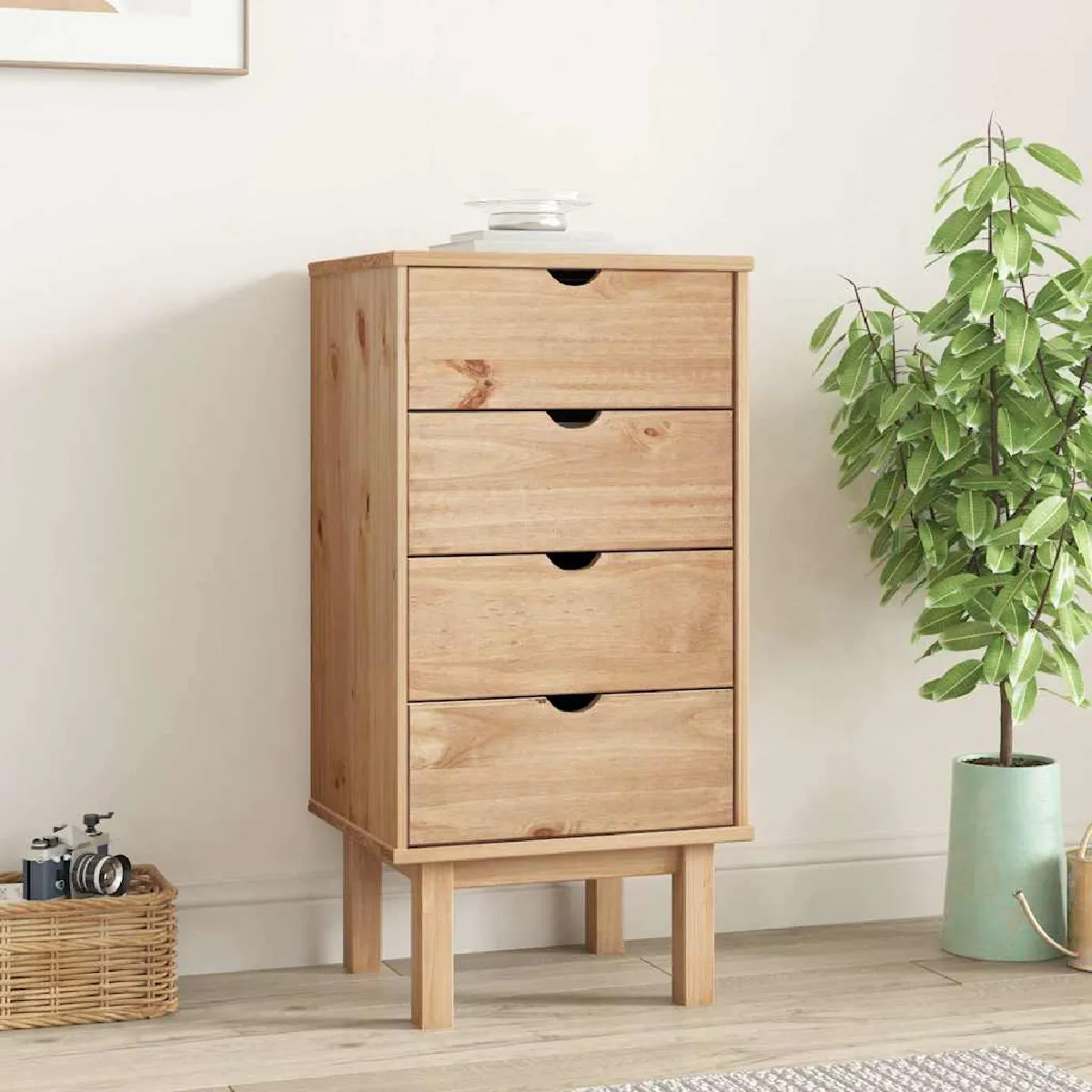 Non Communiqué Marron Commode Otta 45X39x90 Cm Bois De Pin Massif - Image 3