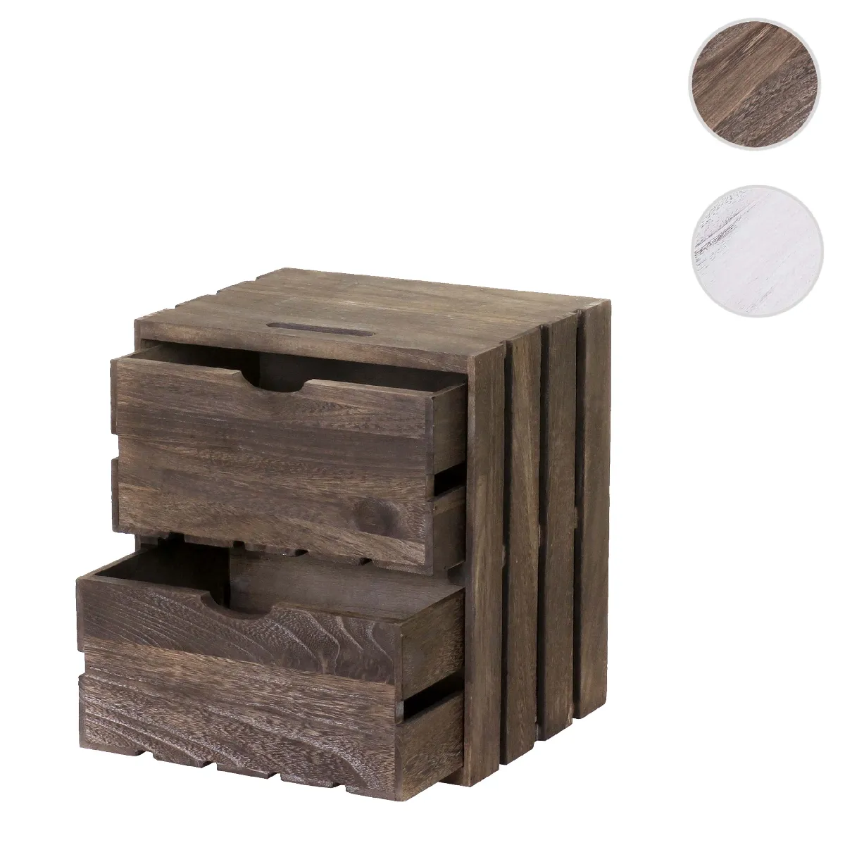 Mendler Commode 2 tiroirs - Marron Mendler Commode 2 tiroirs - Marron