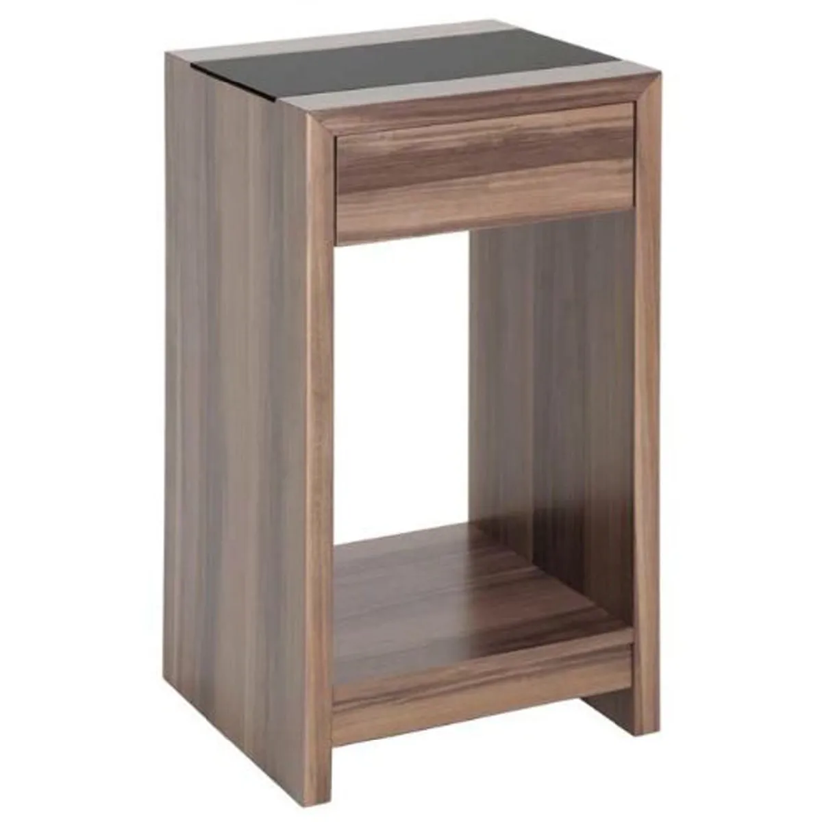 Pegane Console en MDF imitation noyer - Noir Pegane Console en MDF imitation noyer - Noir