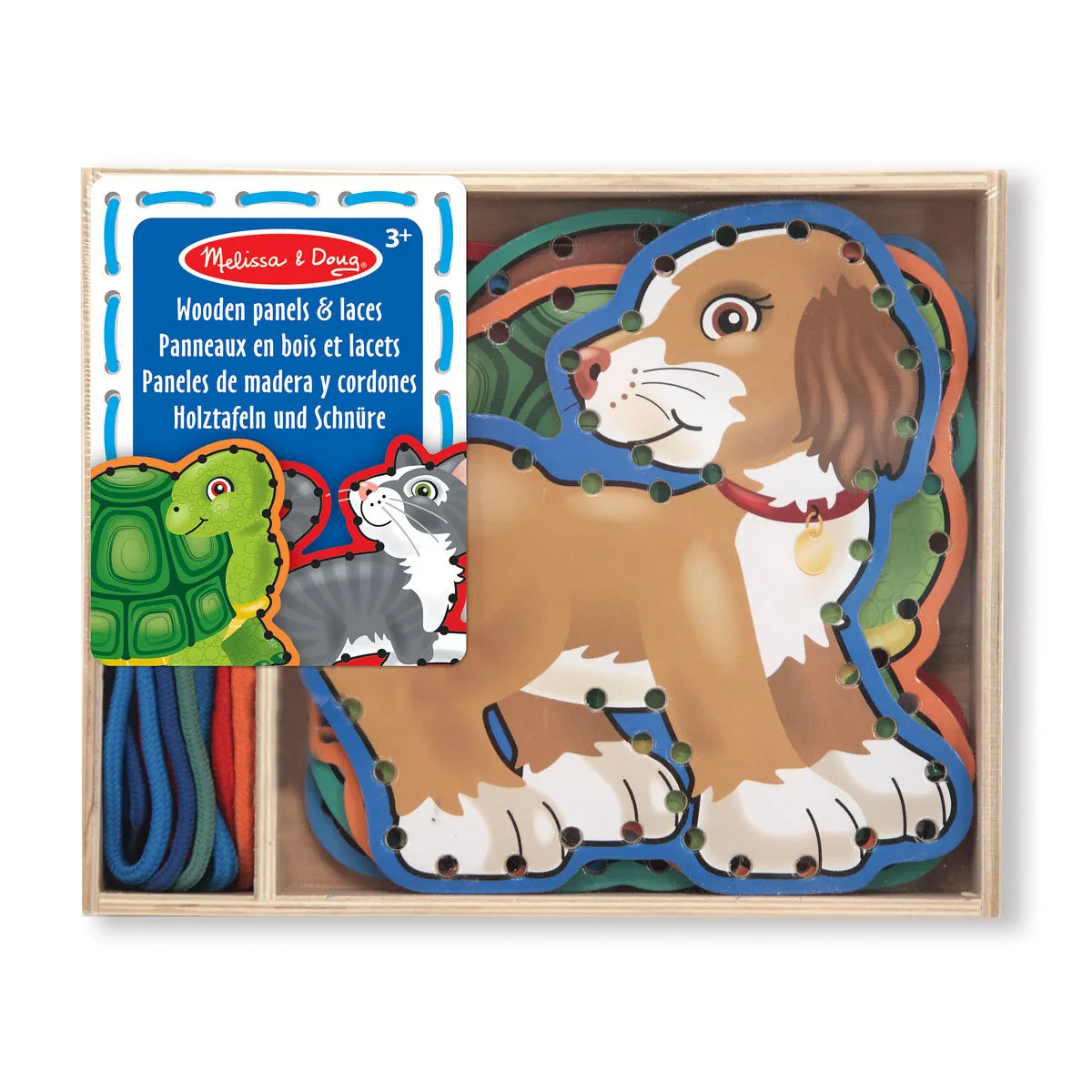 Melissa & Doug Panneaux En Bois À Lacer - Multicolore