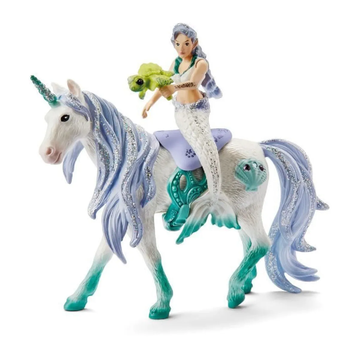 Figurine Schleich Bayala 42509 Sirène sur Licorne Marine Perlé - Image 4