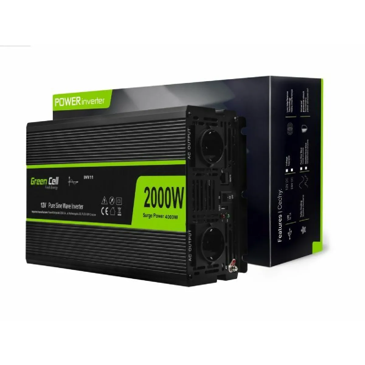 GENERIQUE Convertisseur de tension 12V vers 230V 2000W