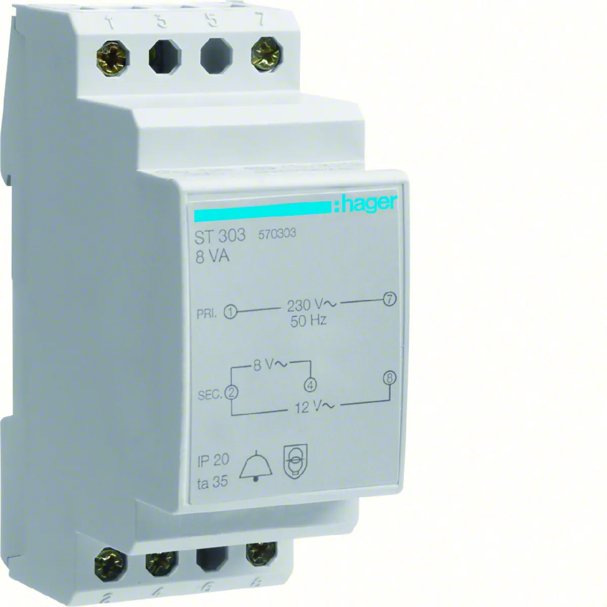 ST303 TRANSFORMATEUR DE SONNERIE 1A/ 8V OU 0.67A/ 12V - Image 4