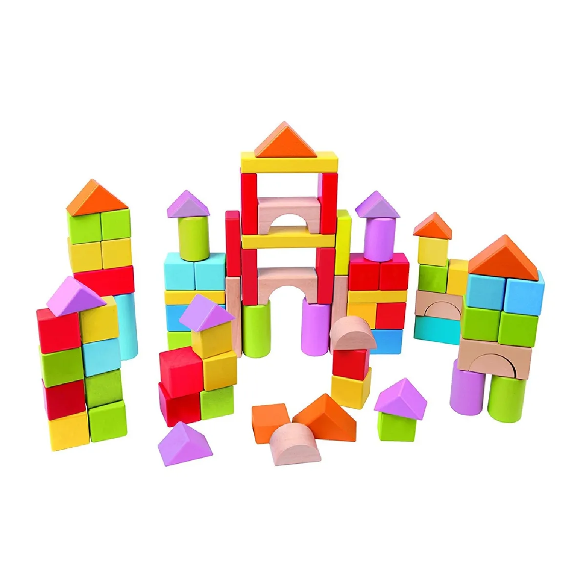 HAPE  100 cubes de construction en bois - Rouge