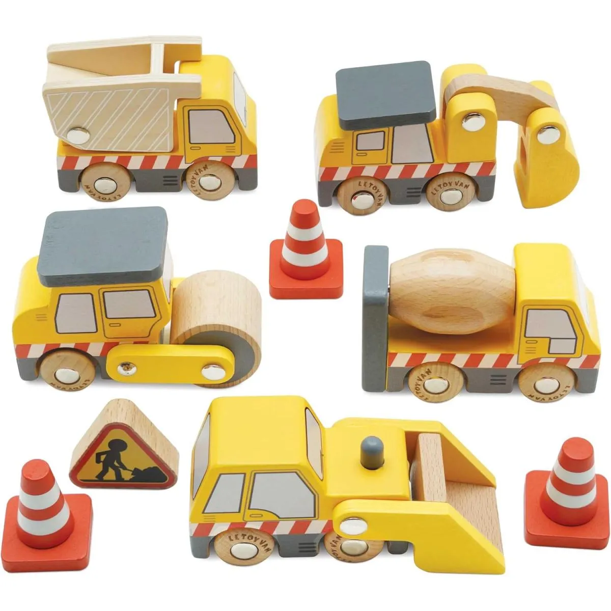 Le toy van Véhicules de chantier en bois - Noir Le toy van Véhicules de chantier en bois - Noir