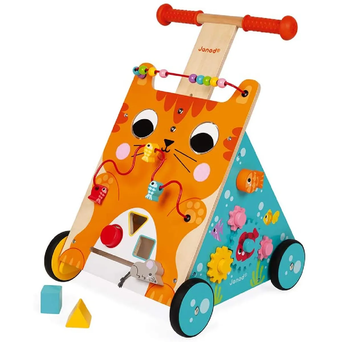 Janod - Chariot multi-activités - Jouet d'éveil Chat - Bois - Image 2