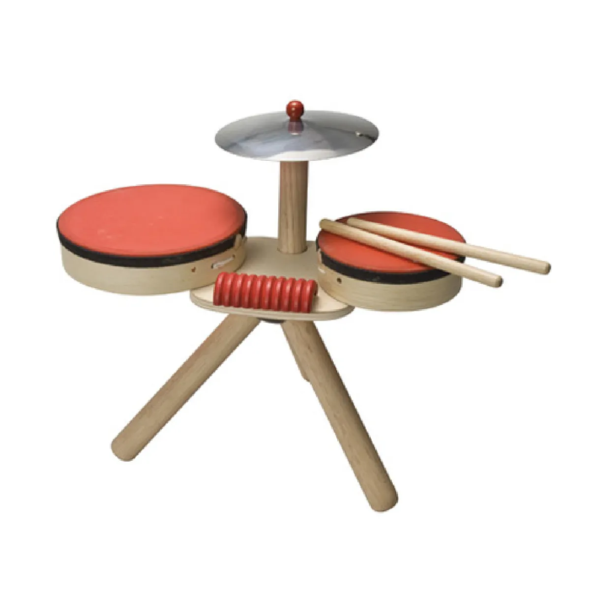 Plan toys Mini batterie en bois - Rouge