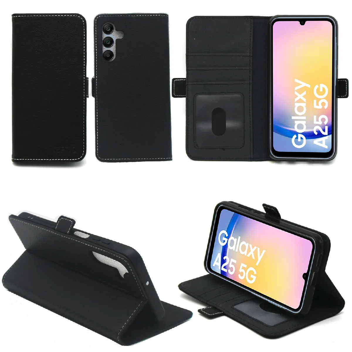 XEPTIO - Étui Portefeuille Samsung Galaxy A25 5G - Housse à Rabat - Noire - Image 3