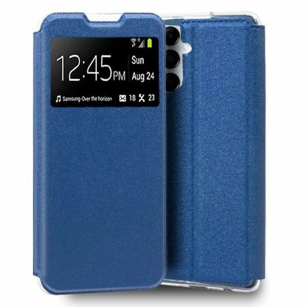Étui à rabat bleu uni cool pour Samsung Galaxy A05s - Image 2