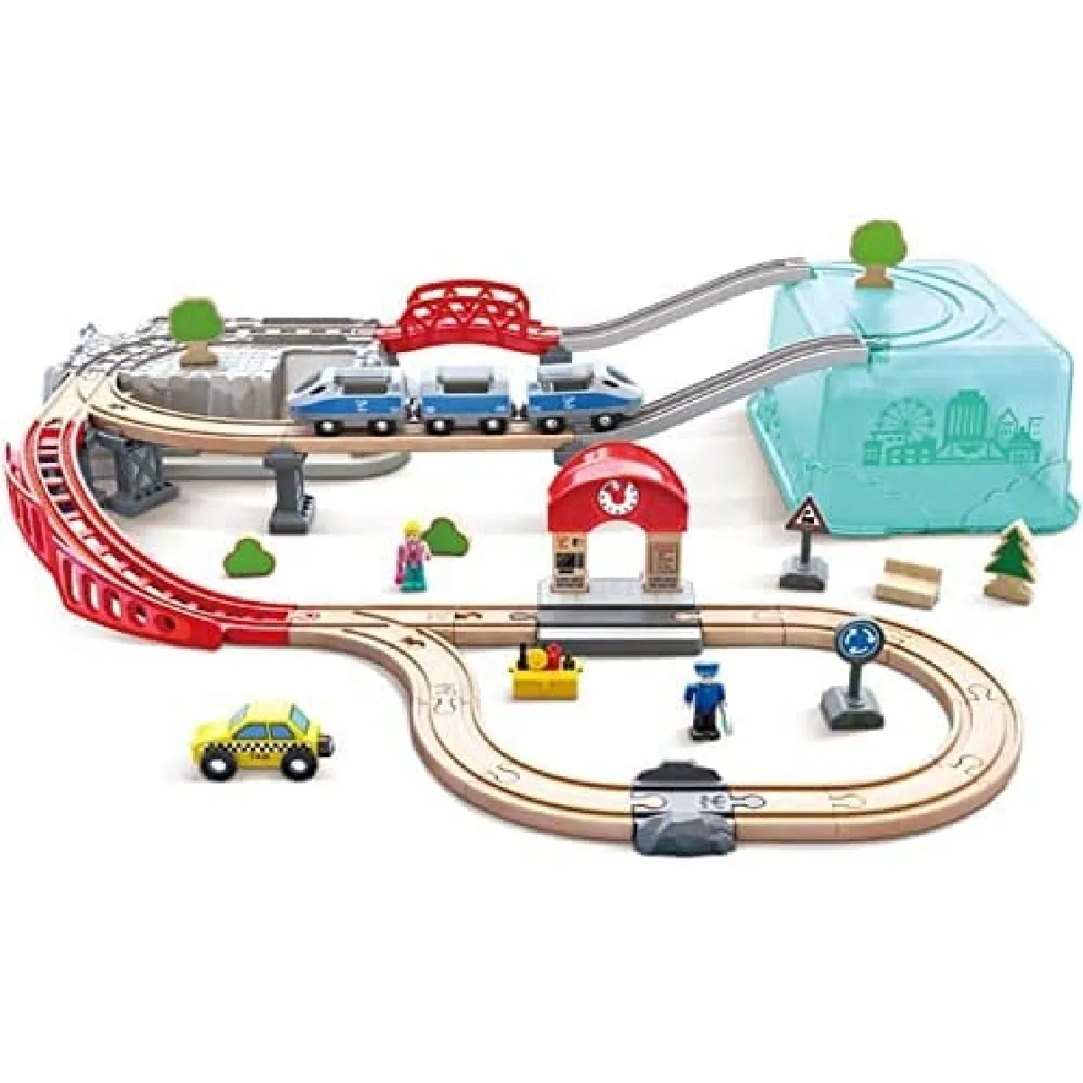 HAPE  Coffret train city en bois - Multicolore