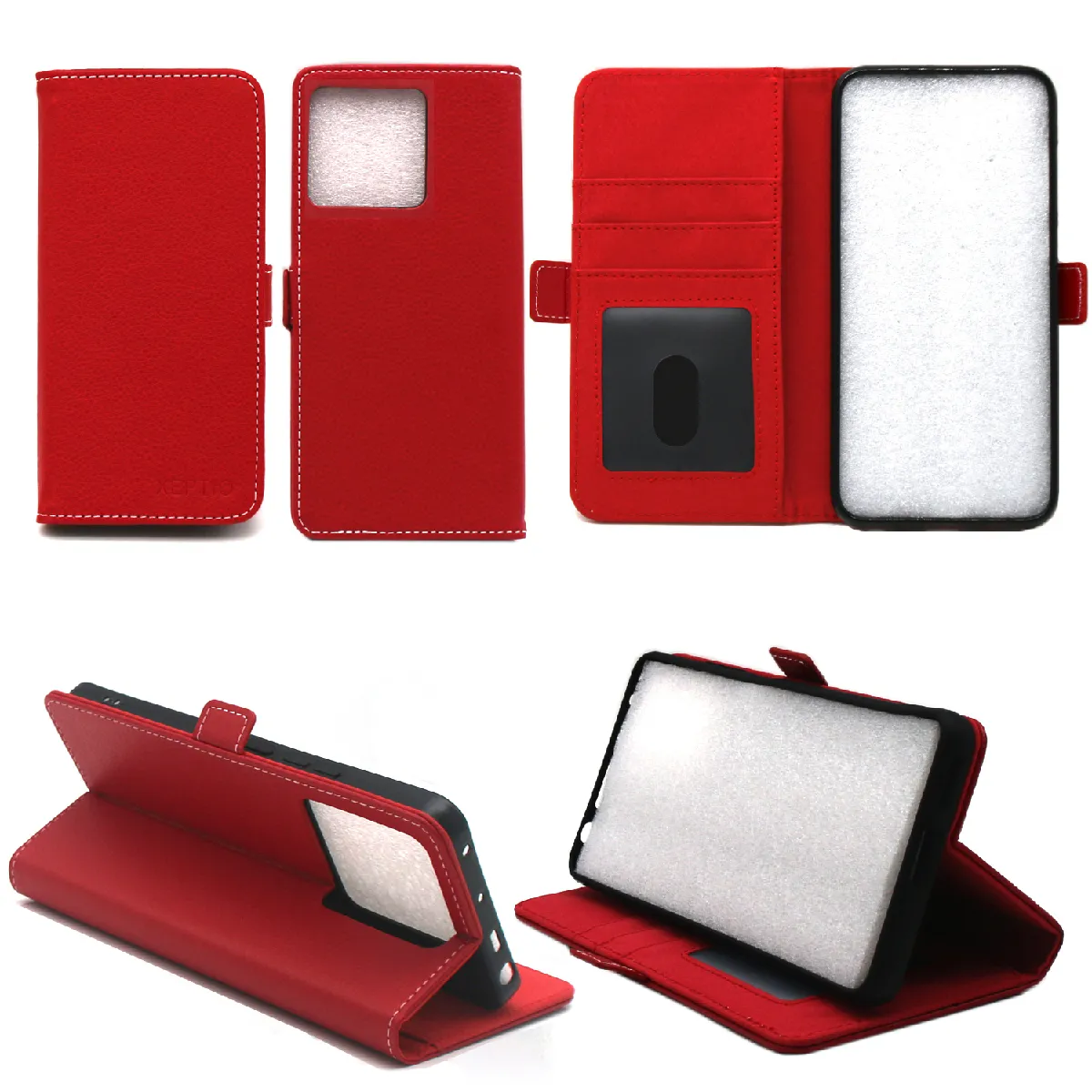 Xeptio Rouge Housse Portefeuille En Similicuir Avec Porte-Cartes Xiaomi Redmi Note 13 5G