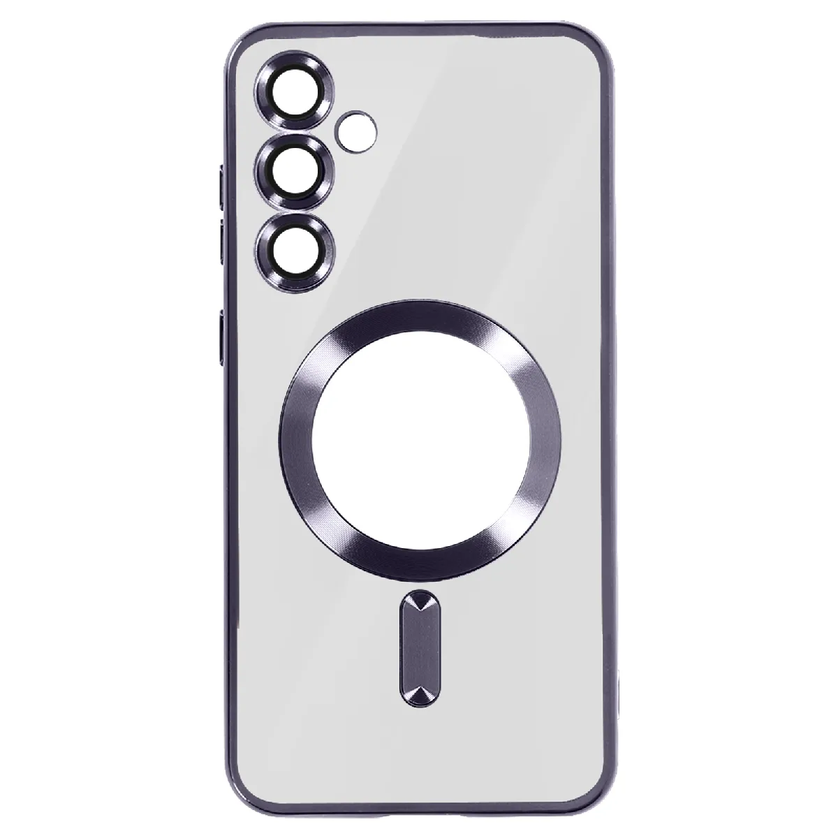 Avizar Violet Coque Magsafe Pour Samsung S24 Plus En Silicone Contour Chromé