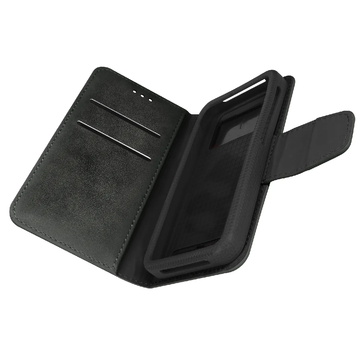 Avizar Noir Étui Universel Pour Smartphone 5,5 Pouces Avec Coque Coulissante Porte-Cartes