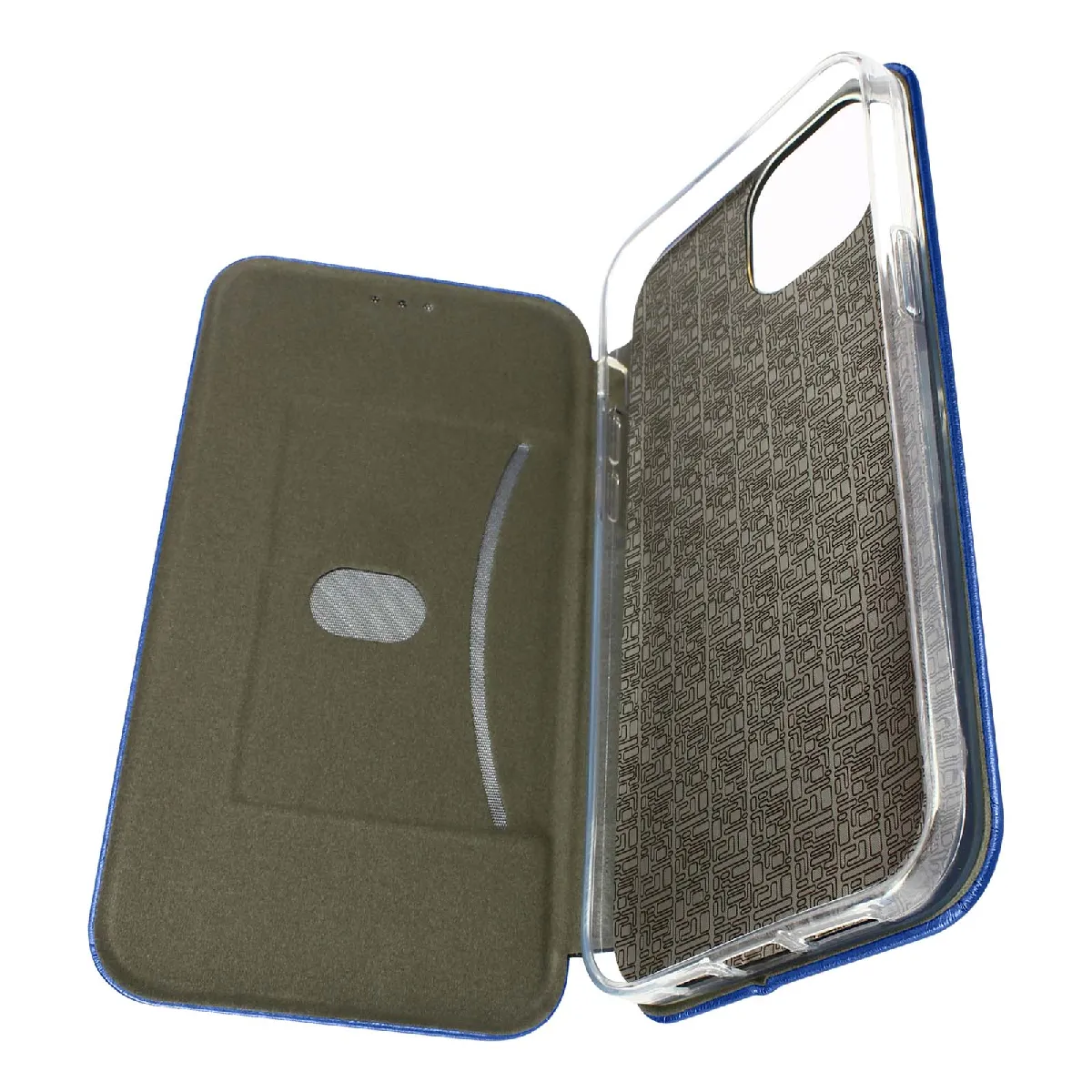 Avizar Bleu Housse Iphone 14 Clapet Porte-Carte Support Vidéo Finition Satinée Nuit