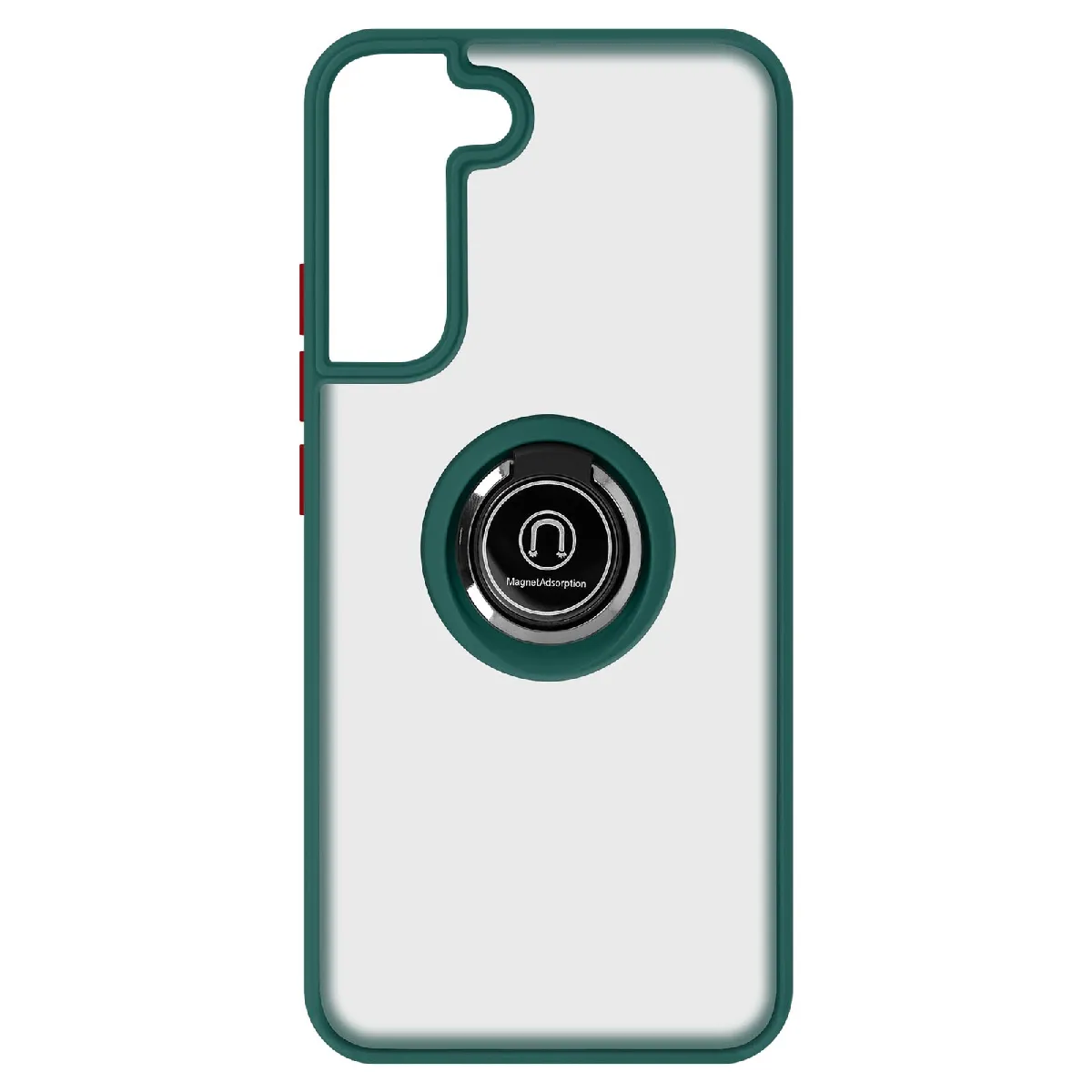 AVIZAR Coque pour Samsung Galaxy S22 Bi-mati&egrave;re Bague M&eacute;tallique Support Vid&eacute;o vert 