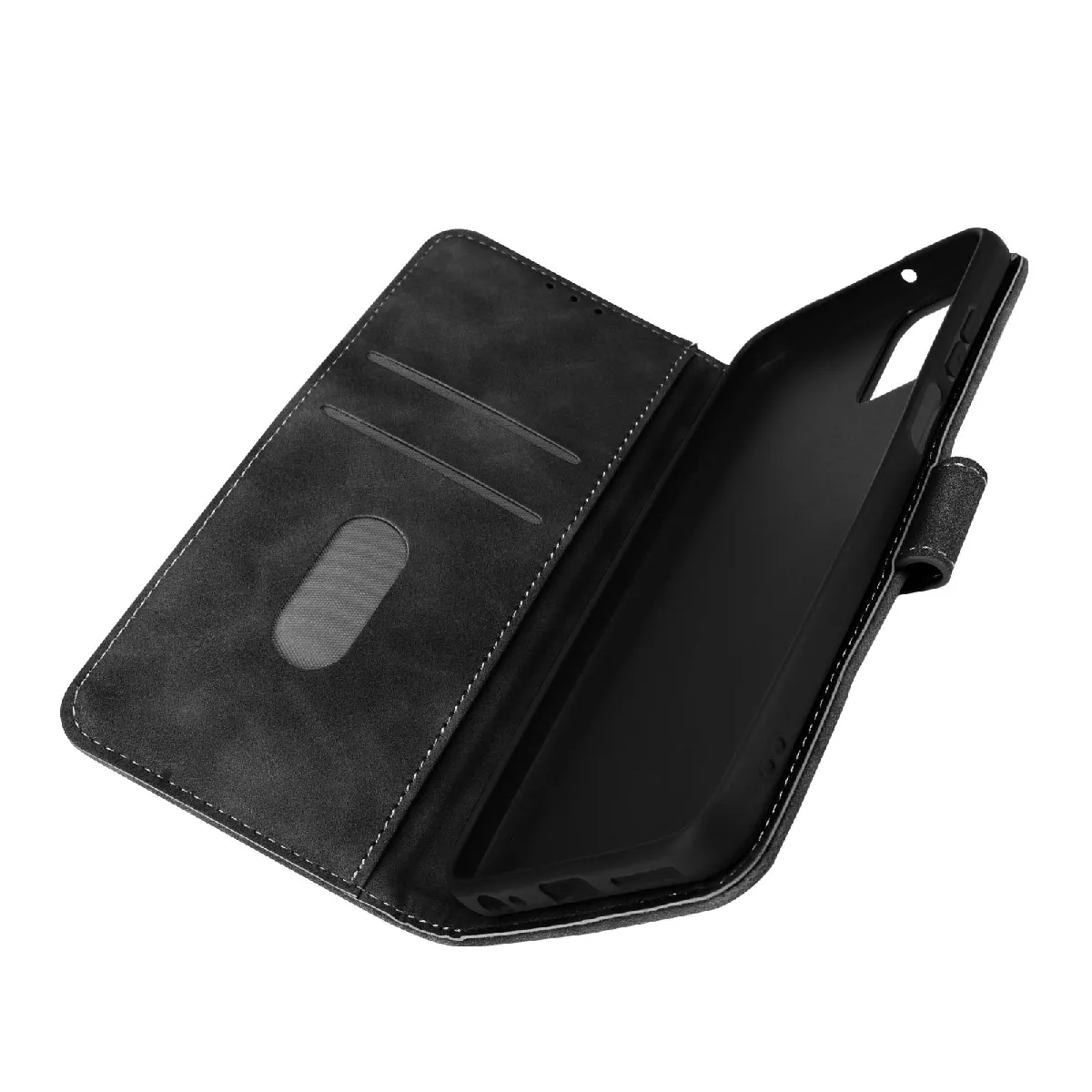 Avizar Noir Étui Motorola Moto G32 Portefeuille Support Vidéo Languette Magnétique