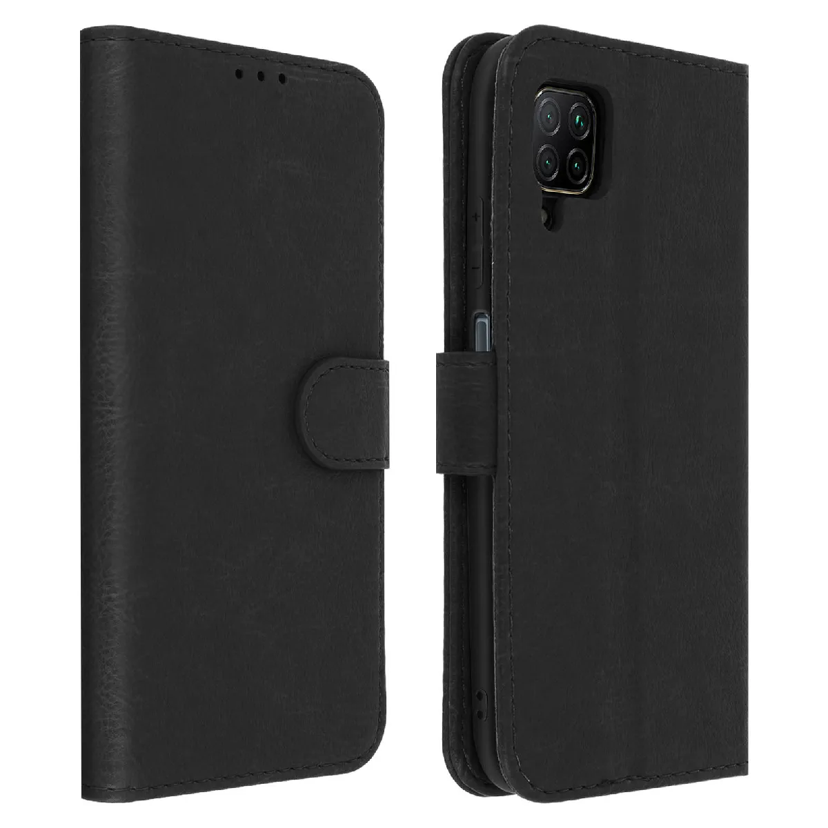 Avizar Noir Étui Pour Huawei P40 Lite Housse Intégrale Porte-Carte Fonction Support