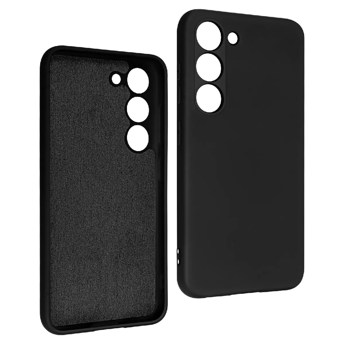Avizar Noir Coque Pour Samsung Galaxy S23 Silicone Semi-Rigide Finition Soft-Touch