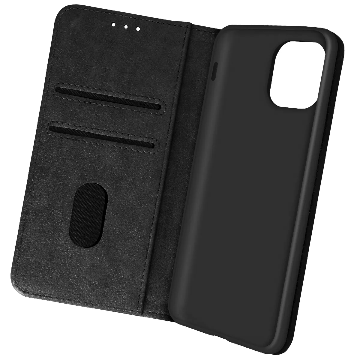Avizar Noir Étui Pour Iphone 13 Pro Max Clapet Portefeuille Support Vidéo