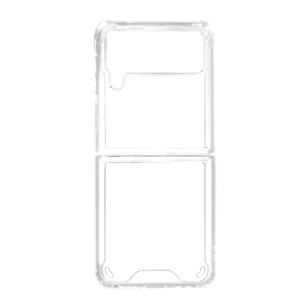 Avizar Coque Pour Galaxy Z Flip 4 Dos Rigide Coins Bumper Fine Légère Transparent