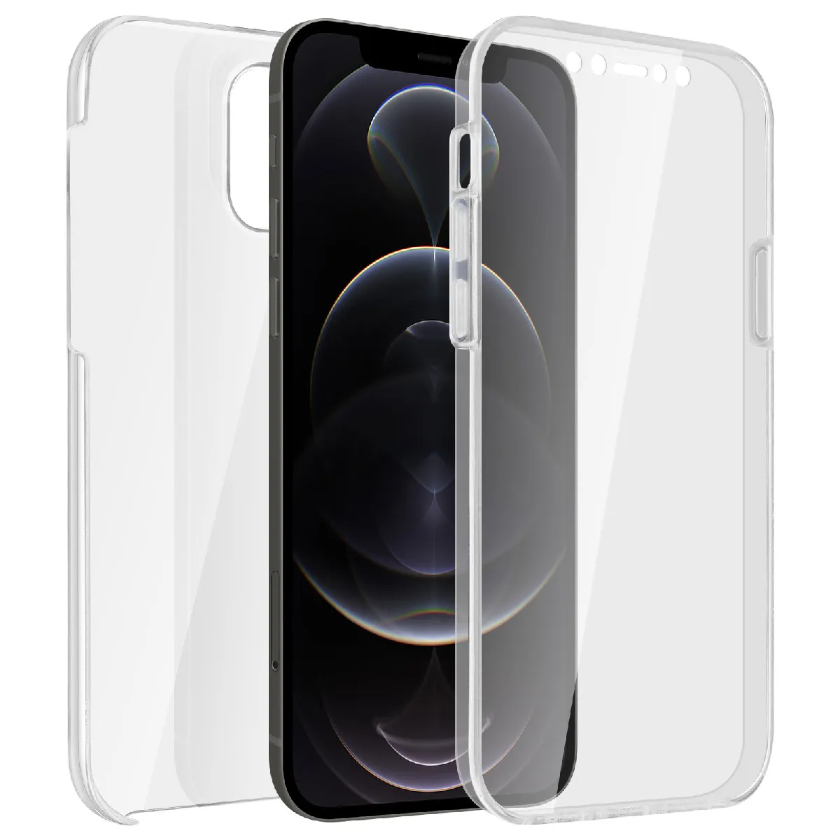 Avizar Coque Iphone 12 Pro Max Protection Arrière Rigide + Avant Souple Transparent
