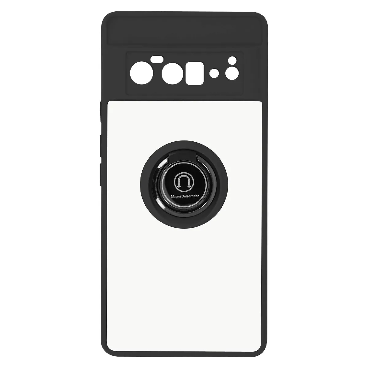 Avizar Noir Coque Pour Google Pixel 6 Pro Bi-Matière Bague Métallique Support Vidéo