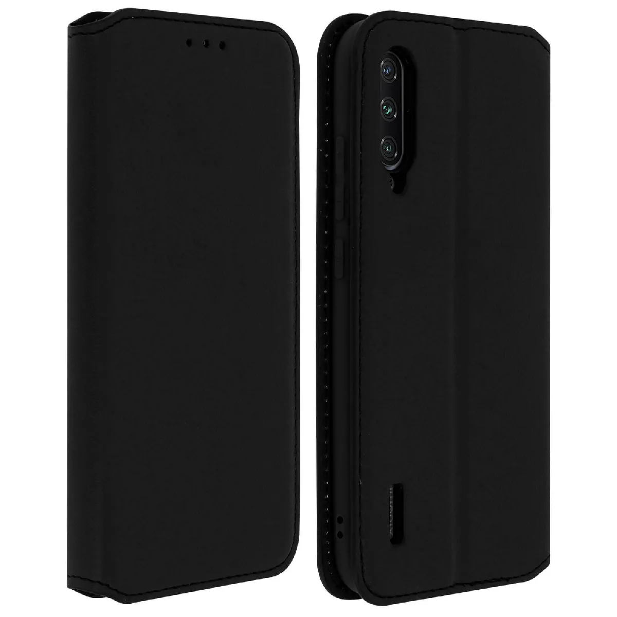 Avizar Noir Housse Pour Xiaomi Mi A3 Étui Folio Portefeuille Fonction Support
