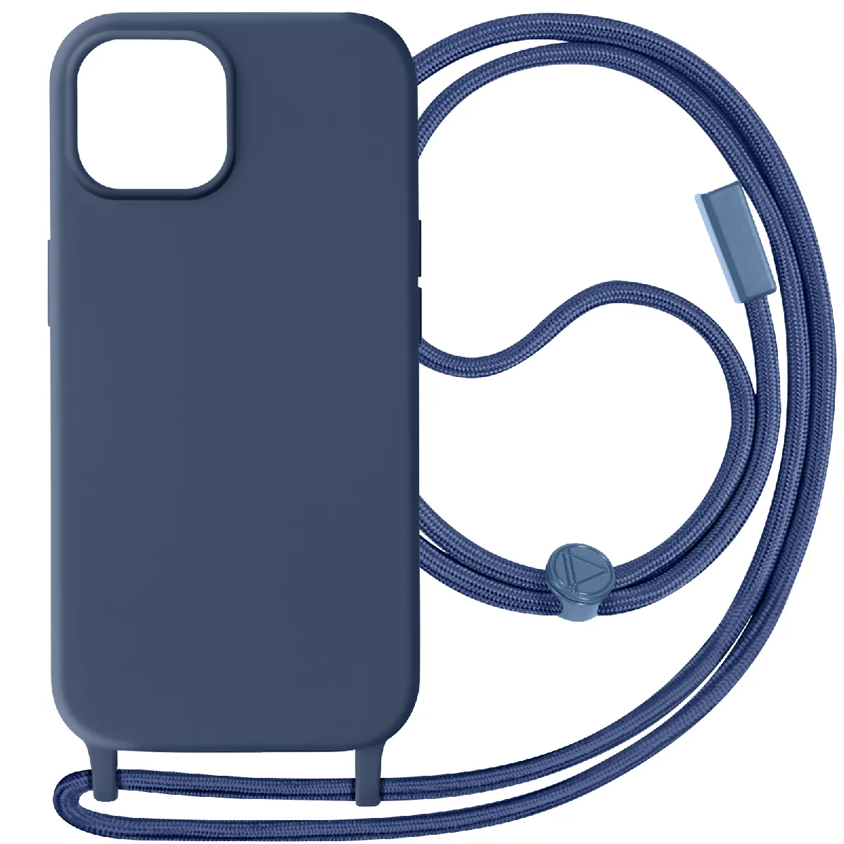 Avizar Bleu Coque Cordon Pour Iphone 15 Plus Lanière Tour Du Cou 80Cm Série Corda Nuit