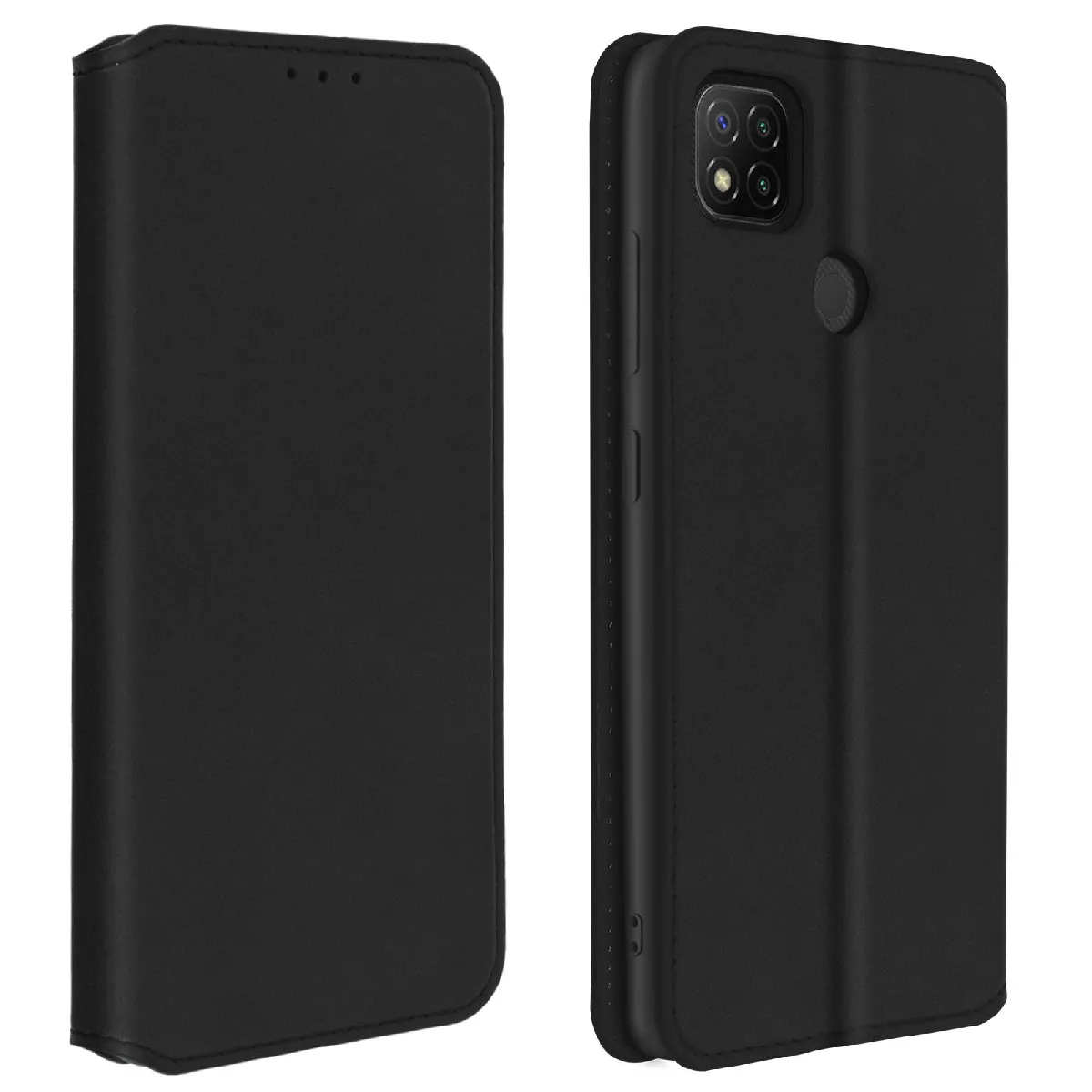Avizar Noir Housse Pour Xiaomi Redmi 9C Étui Folio Portefeuille Fonction Support
