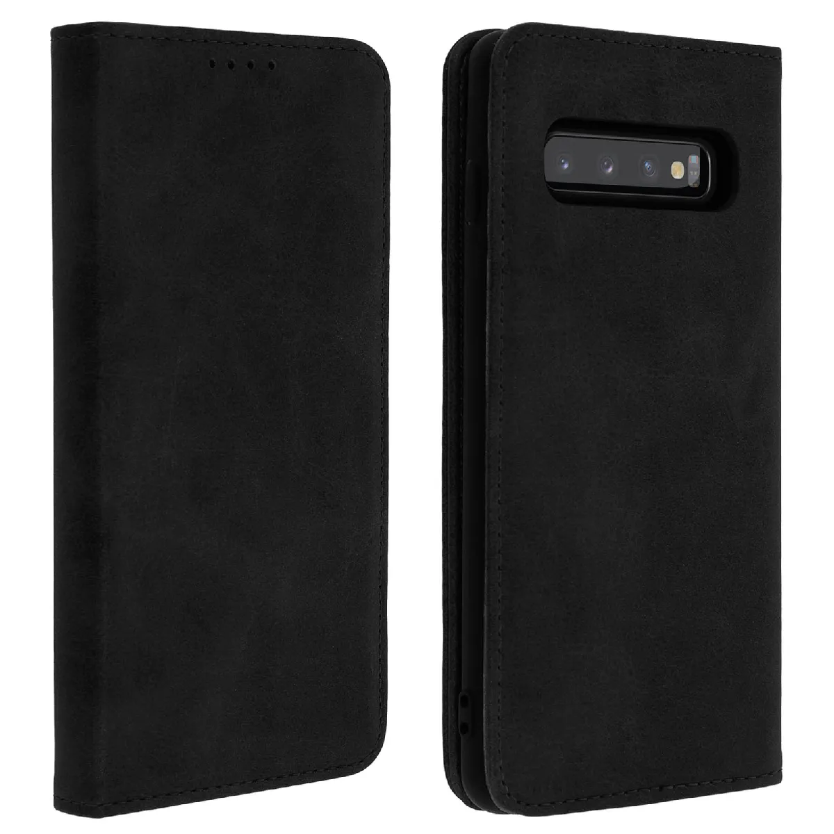 Avizar Noir Housse Pour Samsung Galaxy S10 Étui Porte-Cartes Support Stand