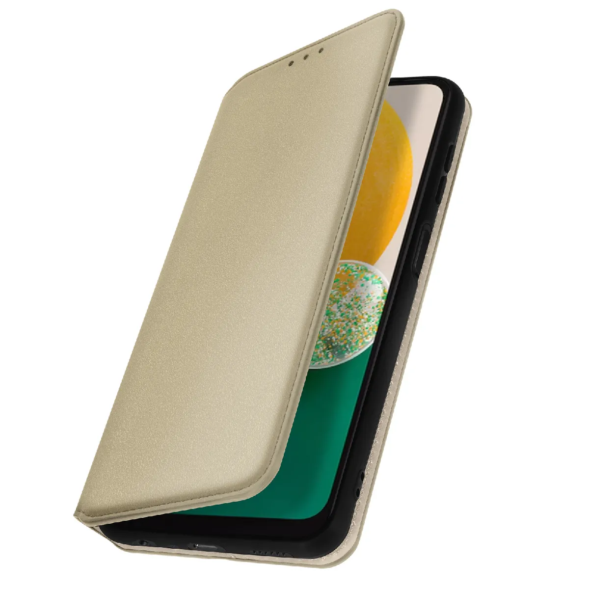 Avizar Doré Etui Portefeuille Pour Samsung Galaxy A04s Clapet Magnétique Avec Support E