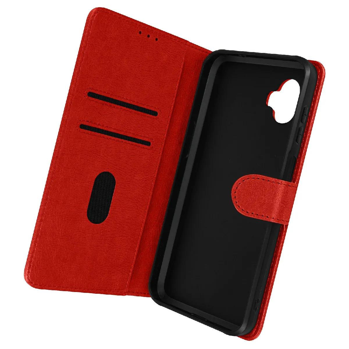 Avizar Rouge Housse Pour Samsung Xcover 6 Pro Clapet Portefeuille Fonction Support Vidéo