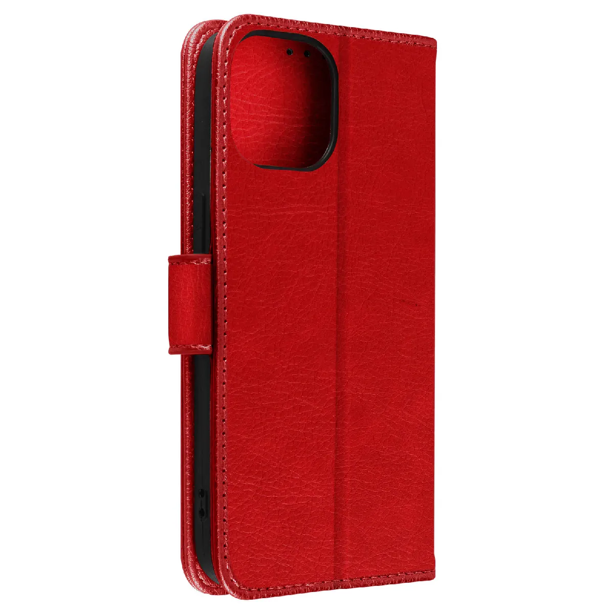 Avizar Rouge Étui Pour Iphone 15 Clapet Portefeuille Fonction Support Vidéo