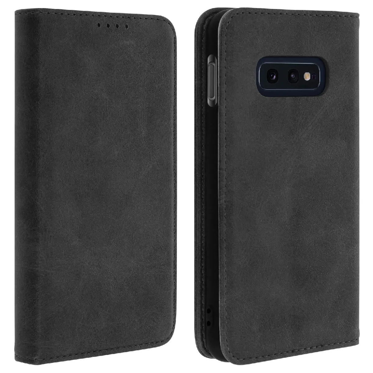 Avizar Noir Housse Pour Samsung Galaxy S10e Étui Porte-Cartes Support Stand Coque Silicone