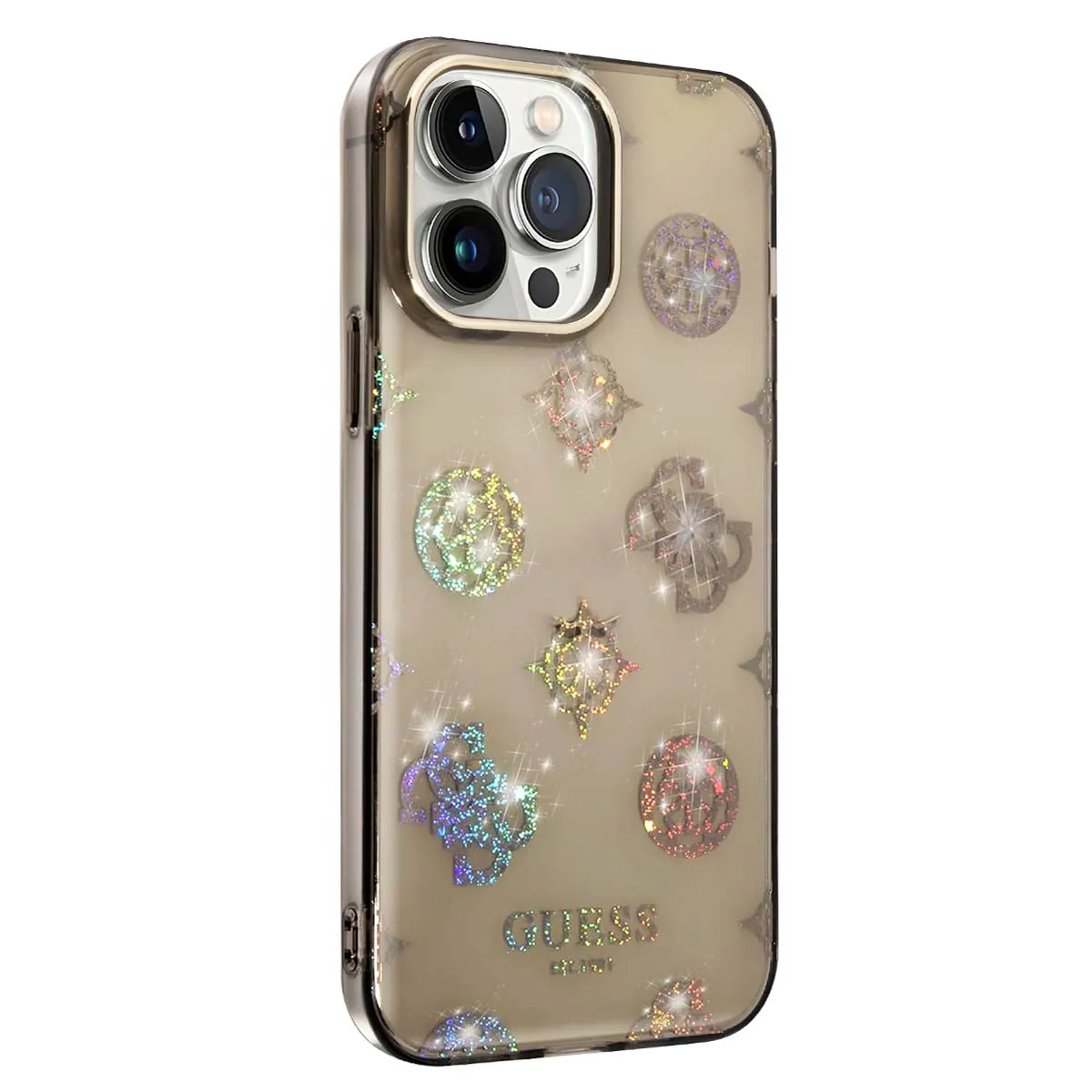 Guess Noir Coque Pour Apple Iphone 14 Pro Tpu Peony - Neuf - Image 3