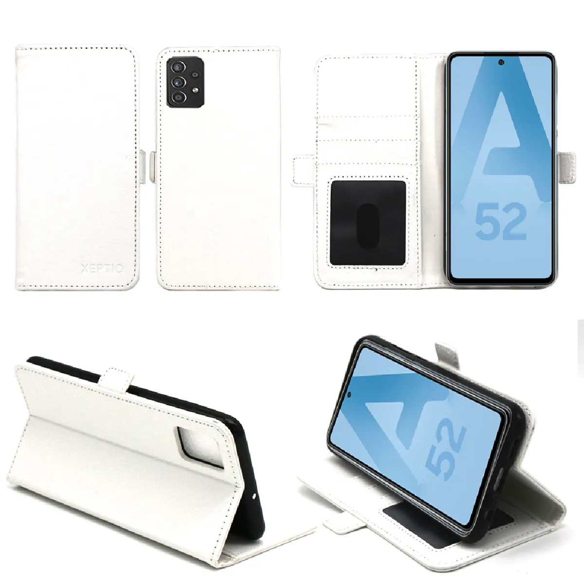 Xeptio Blanc Housse Portefeuille À Porte-Cartes Samsung Galaxy A52 4G / A52 5G