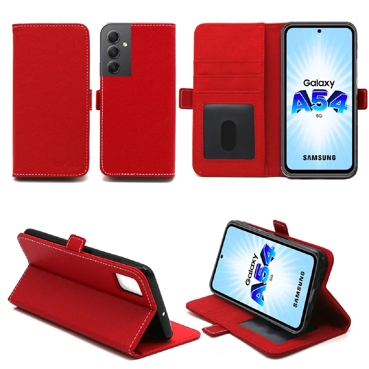 Xeptio Rouge Étui Portefeuille Samsung Galaxy A54 5G