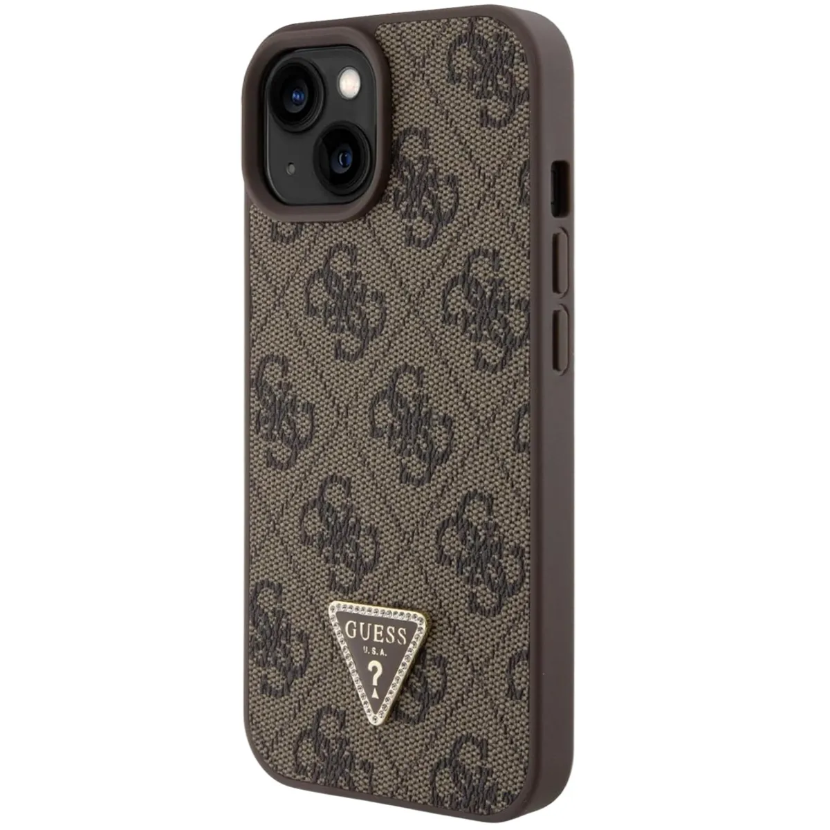 Guess Marron Coque Triangle Strass 4G Pour Iphone 15 Plus - Image 3