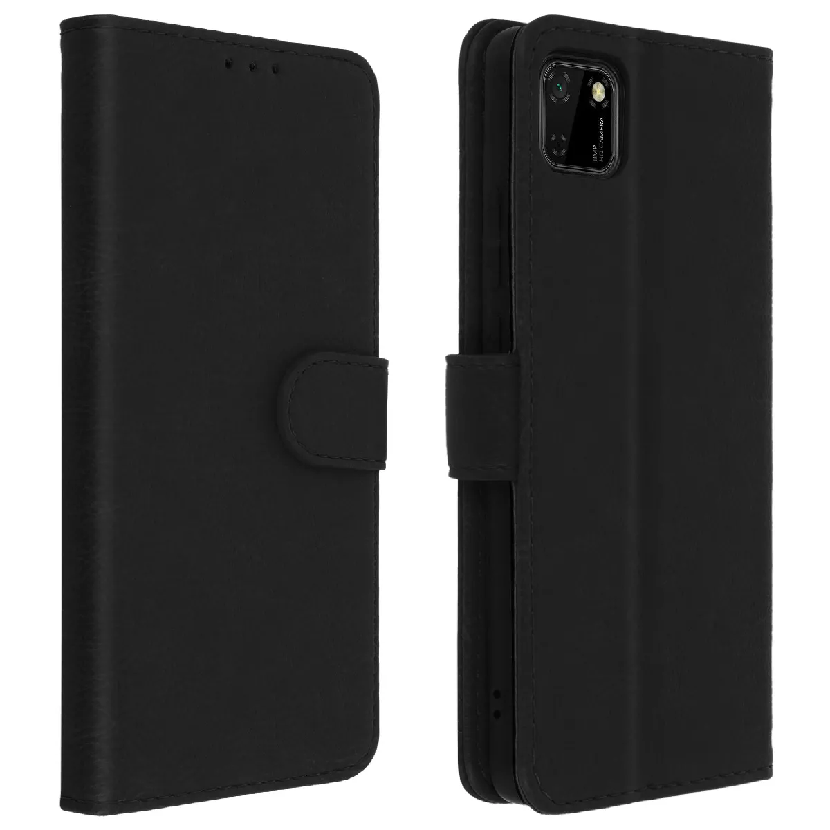 Avizar Noir Étui Pour Huawei Y5p Housse Folio Intégrale Porte-Carte Fonction Support