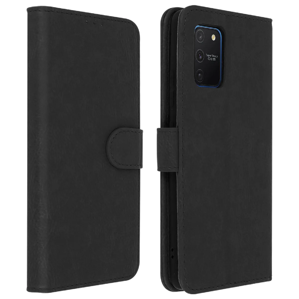 Avizar Noir Étui Pour Samsung Galaxy S10 Lite Housse Intégrale Porte-Cartes Fonction Support